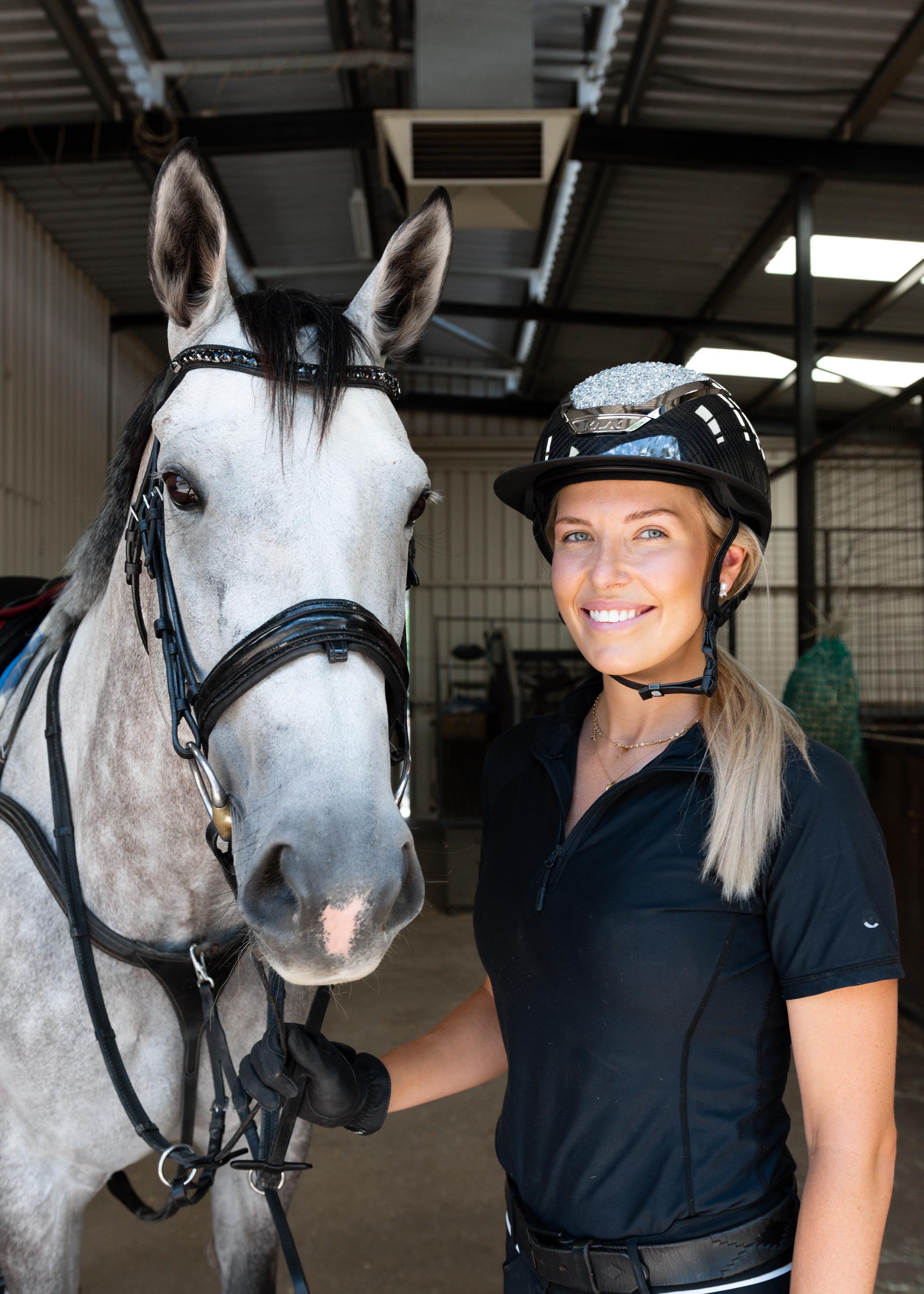 Elizabeth Rose ambassador with grey horse