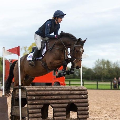 Kristina Hall Jackson arena eventing on bay horse