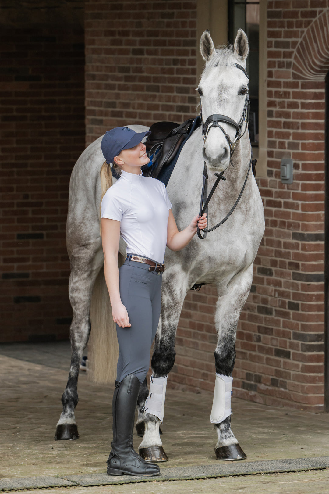 Horse and Rider Wearing Racesafe Cap