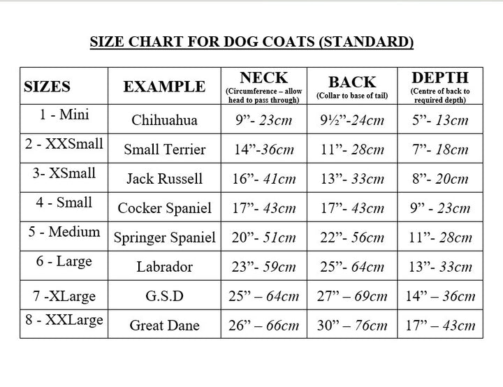 Thermatex Lightweight Dog Coat (L36)
