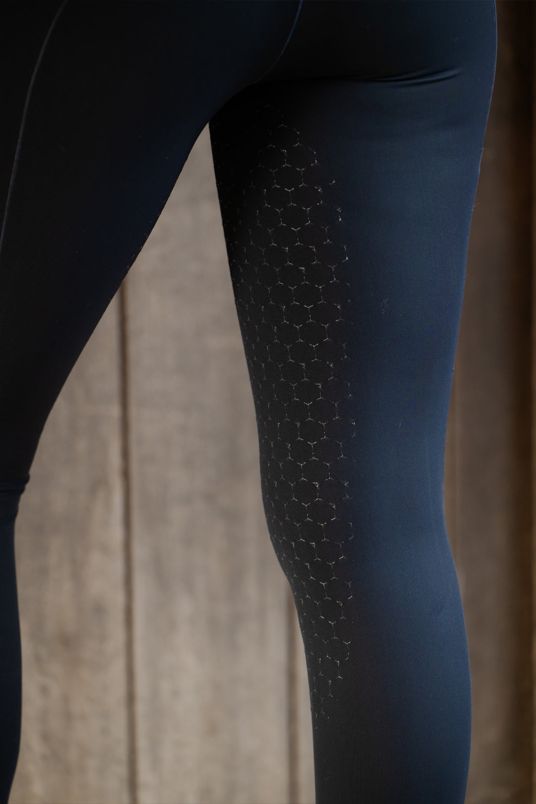 Silicone Grip on Navy Riding Tights