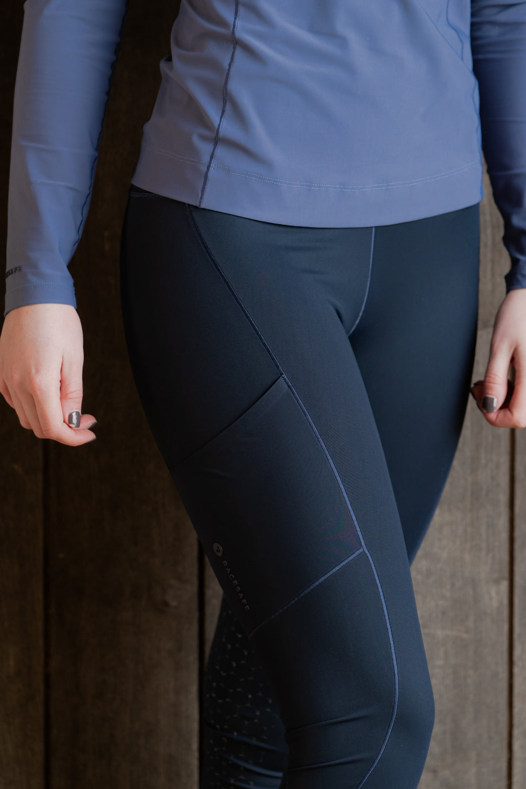 Navy Riding Tights Pocket Detail